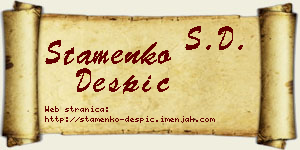 Stamenko Despić vizit kartica